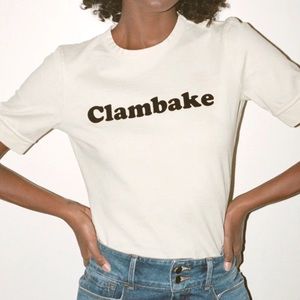 goop x FRAME Clambake Cotton Tee Size Large